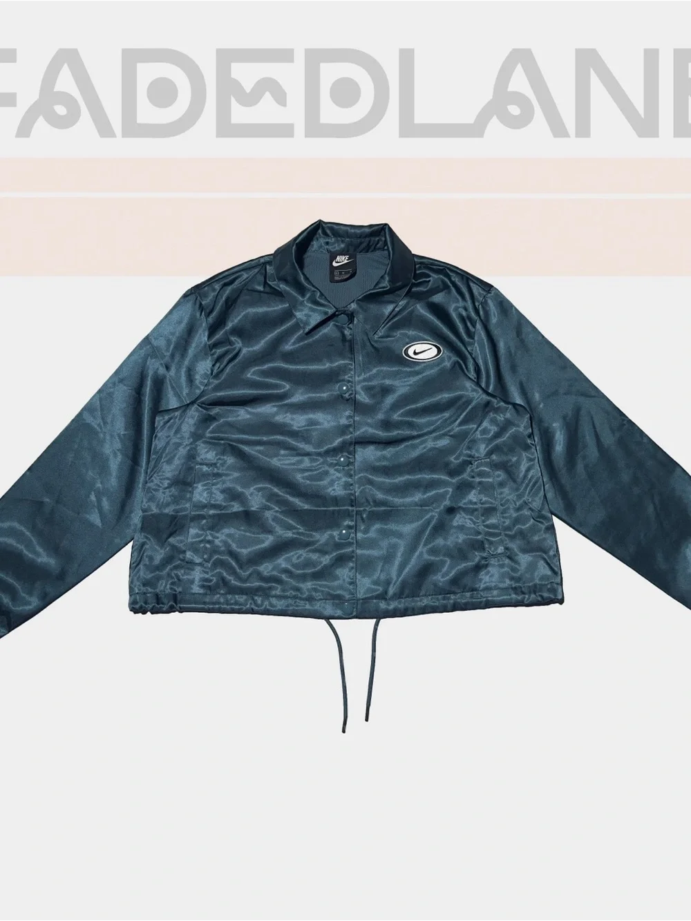 Nike Women's Blue Cropped Coach Jacket